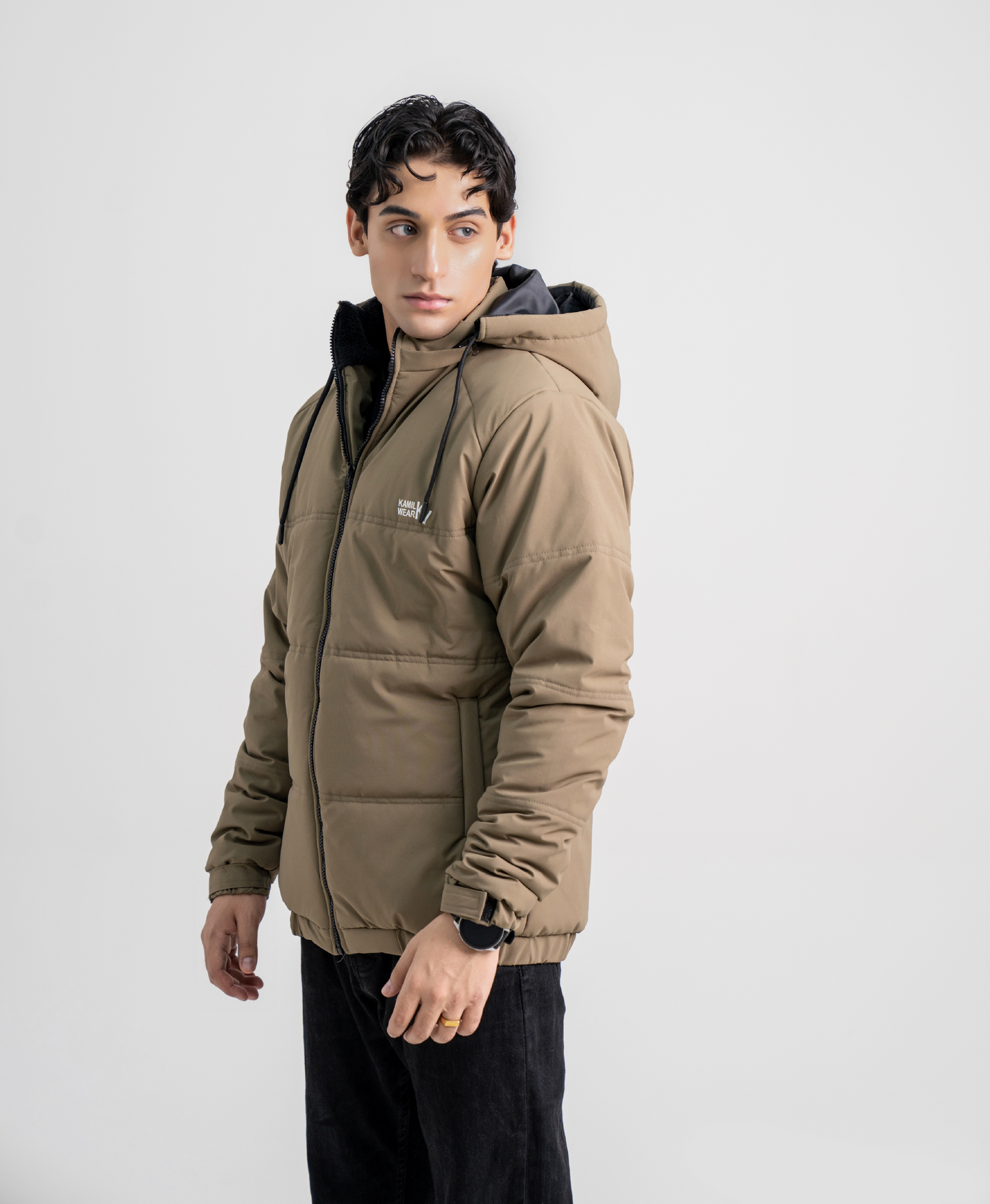 Brown Full Sleeves Puffer jacket