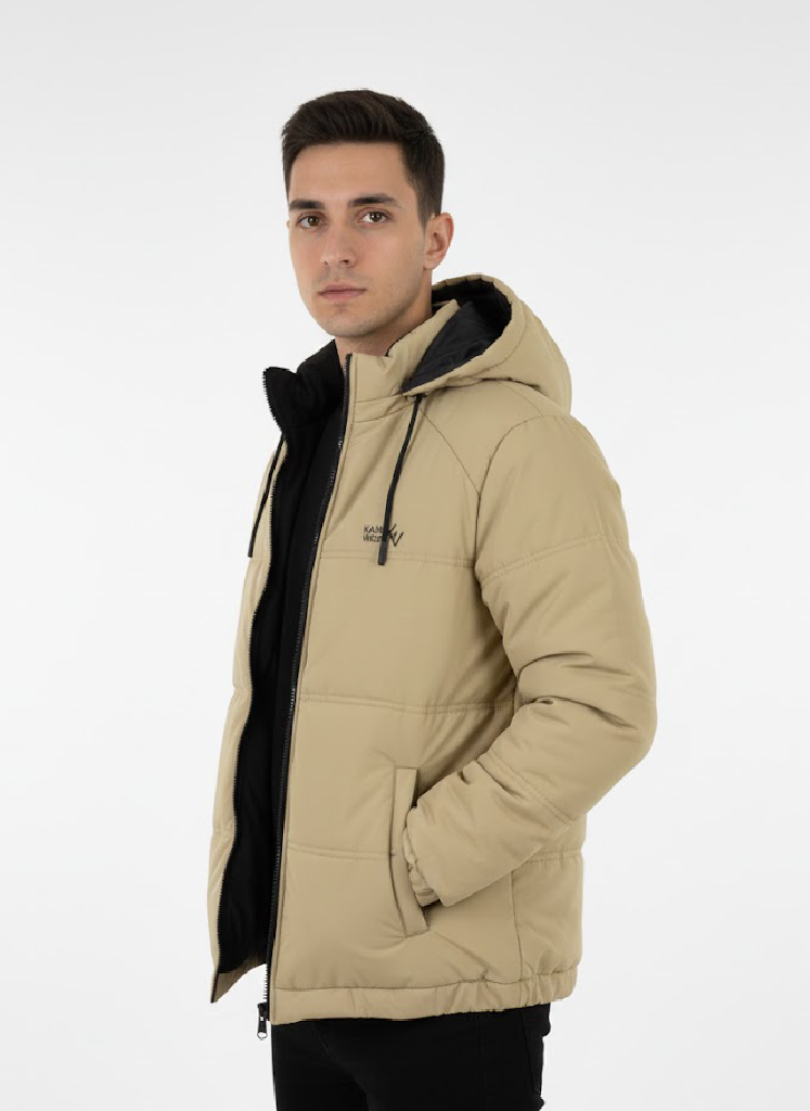 BEIGE Full Sleeves Puffer Jacket