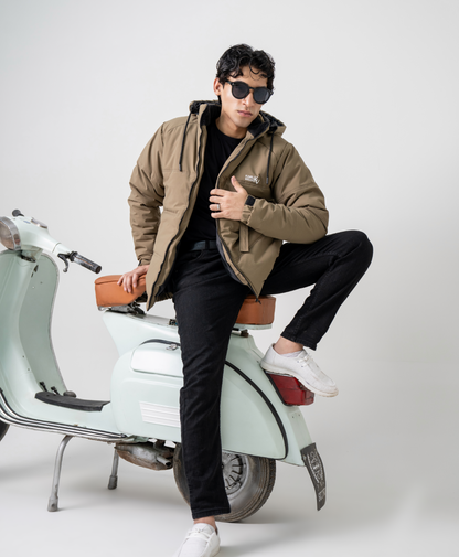 Brown Full Sleeves Puffer jacket