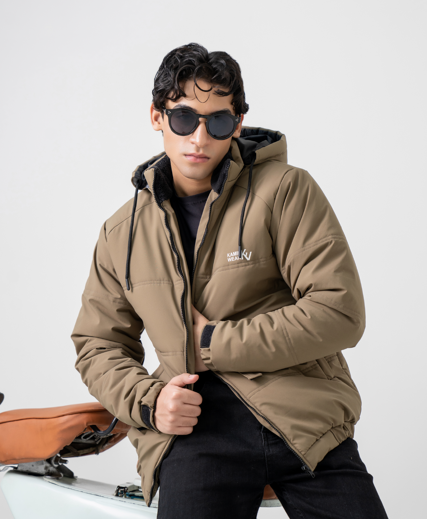 Brown Full Sleeves Puffer jacket