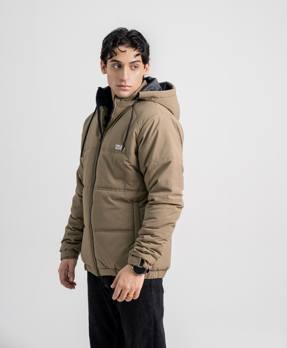 Brown Full Sleeves Puffer jacket