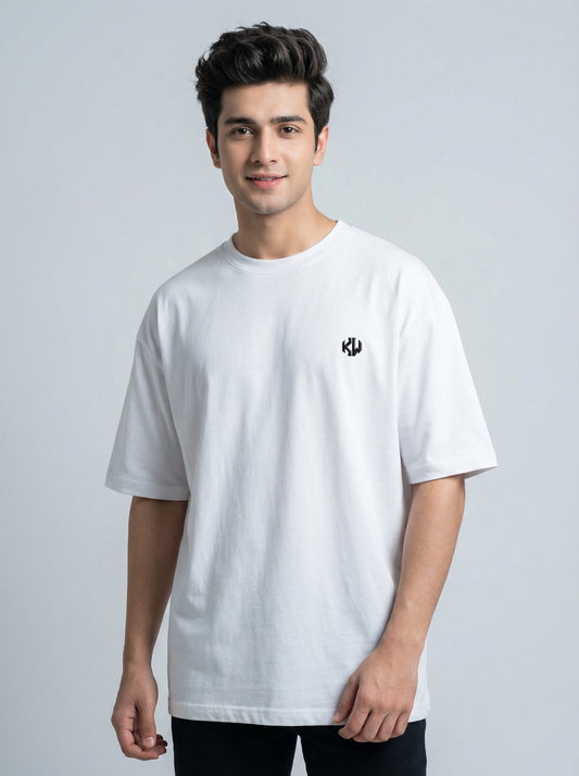 Frost White Drop Shoulder Tee