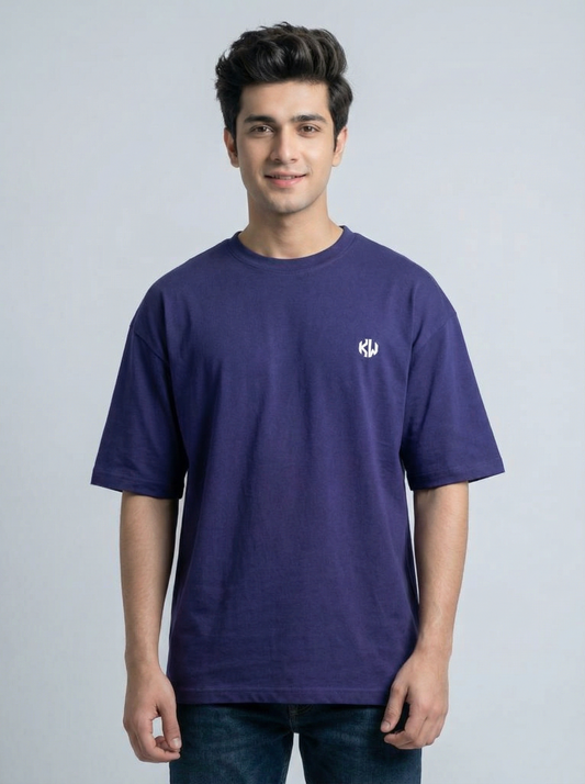 Navy Drop Shoulder Tee