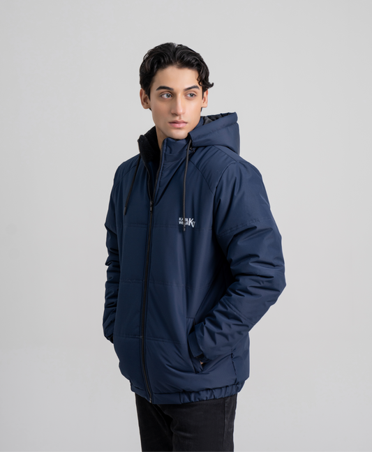 Navy Blue Full Sleeves Puffer jacket