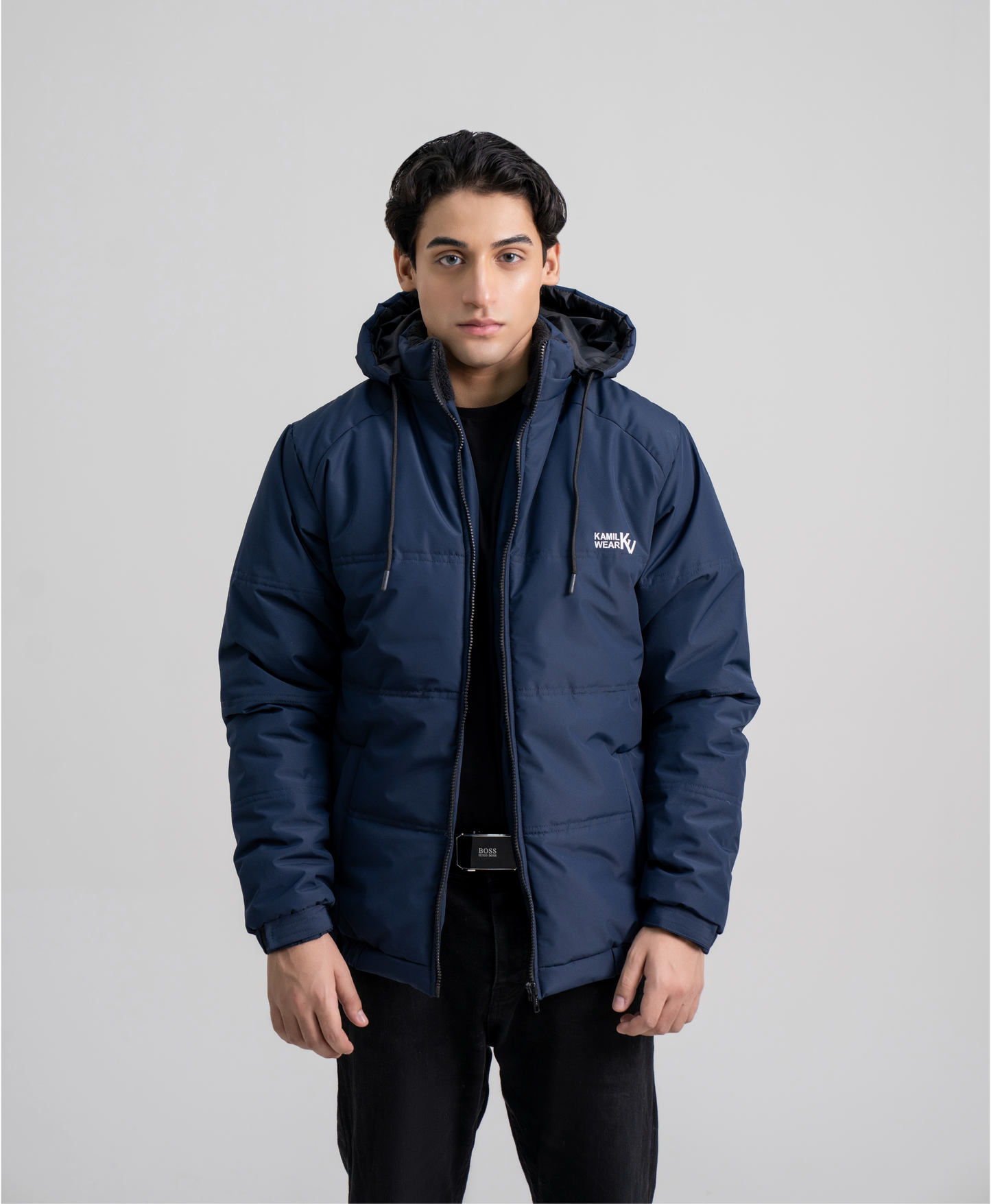 Navy Blue Full Sleeves Puffer jacket
