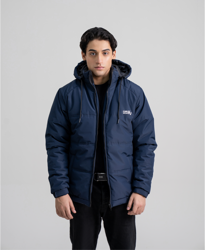 Navy Blue Full Sleeves Puffer jacket