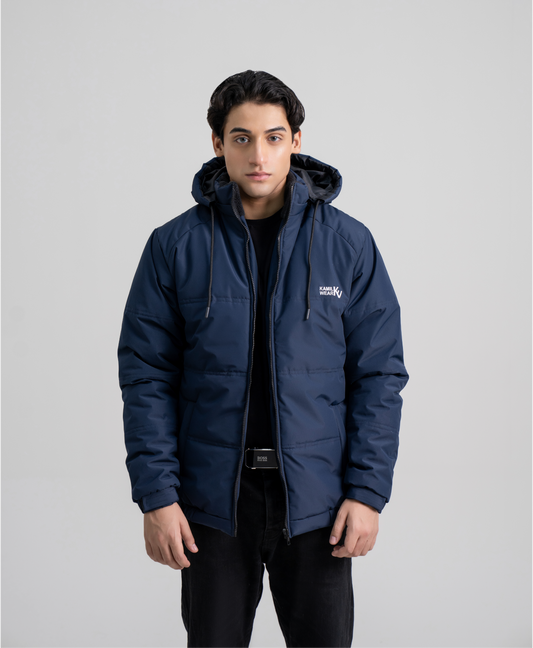 Navy Blue Full Sleeves Puffer jacket