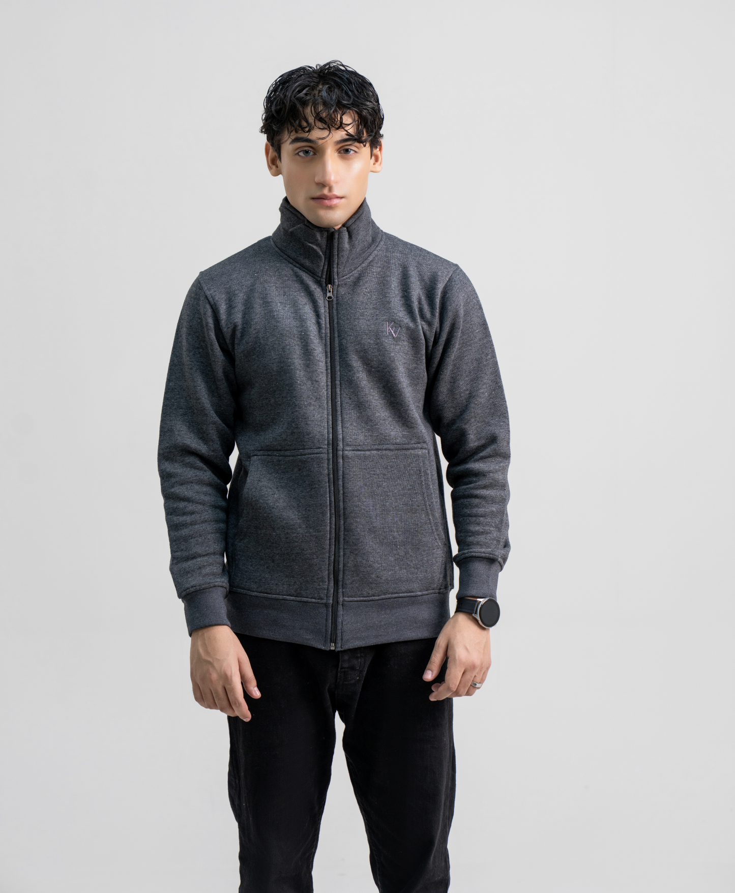 Grey Full Sleeve Zipper