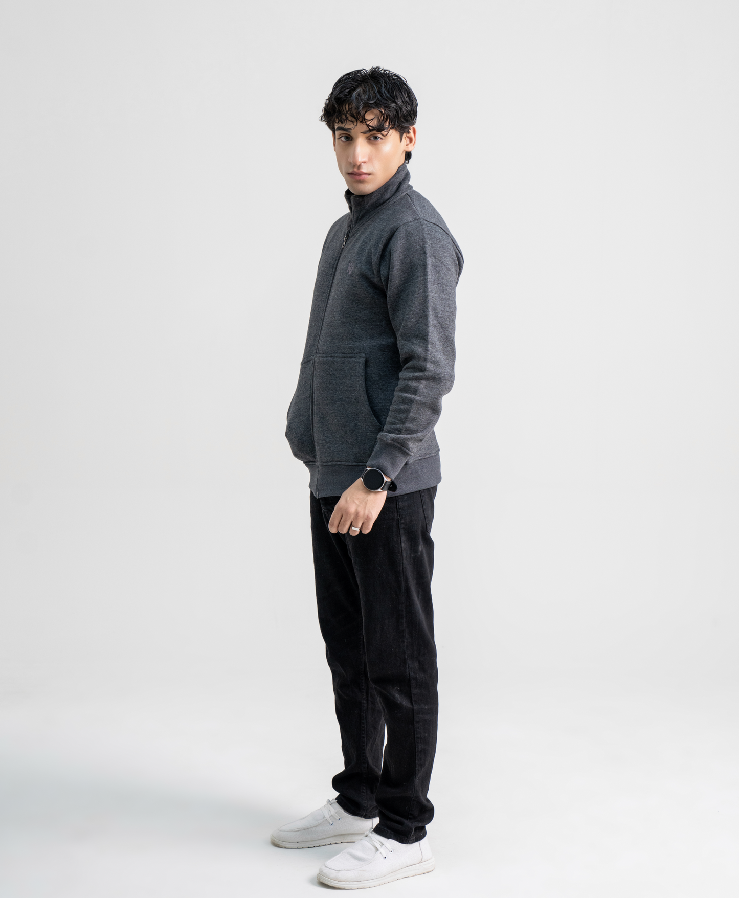 Grey Full Sleeve Zipper