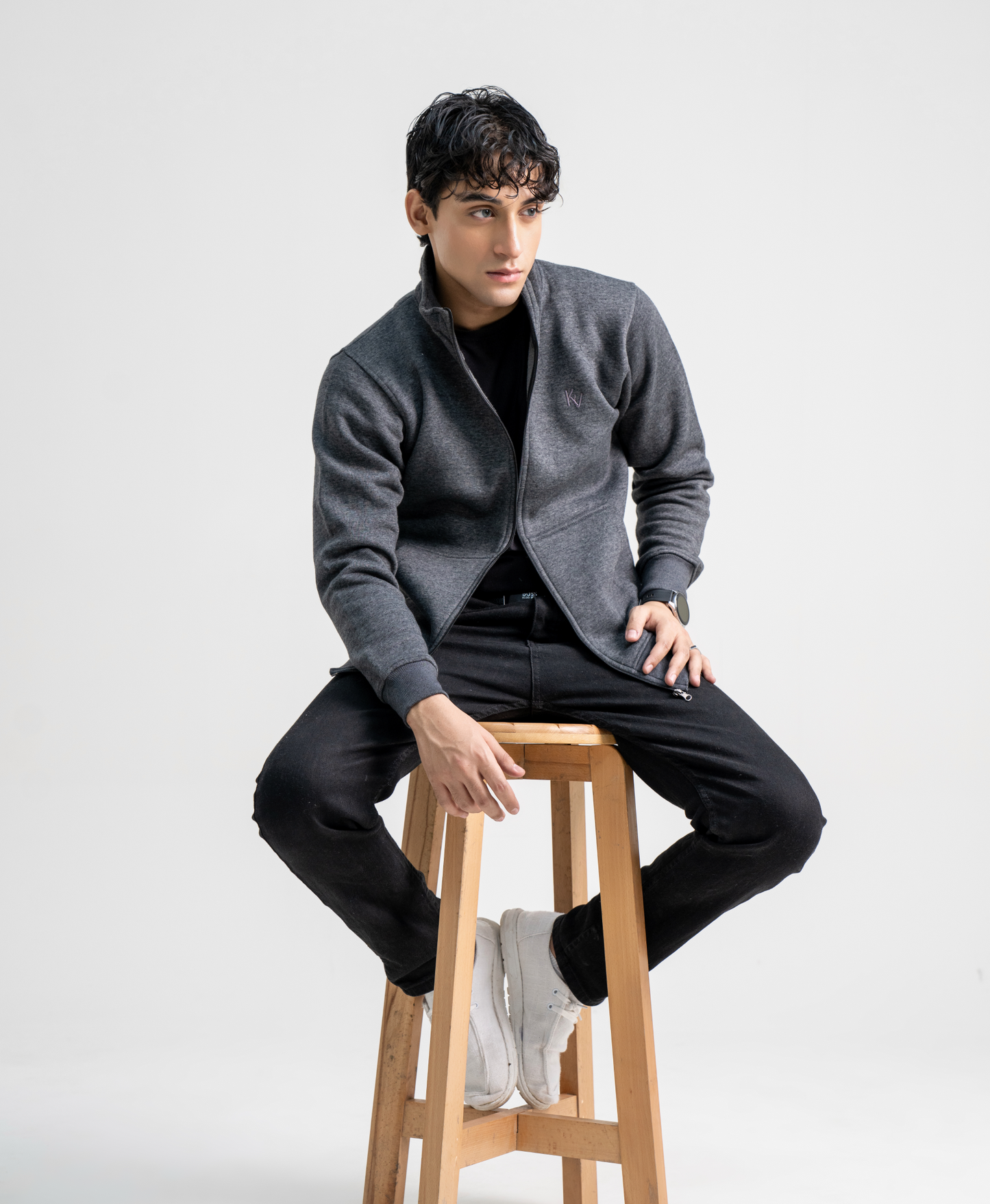 Grey Full Sleeve Zipper