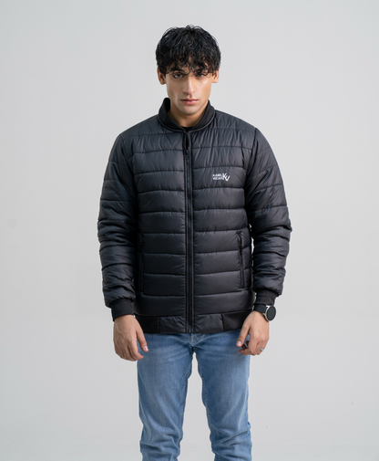 Black Full Sleeve Ribbed Jacket