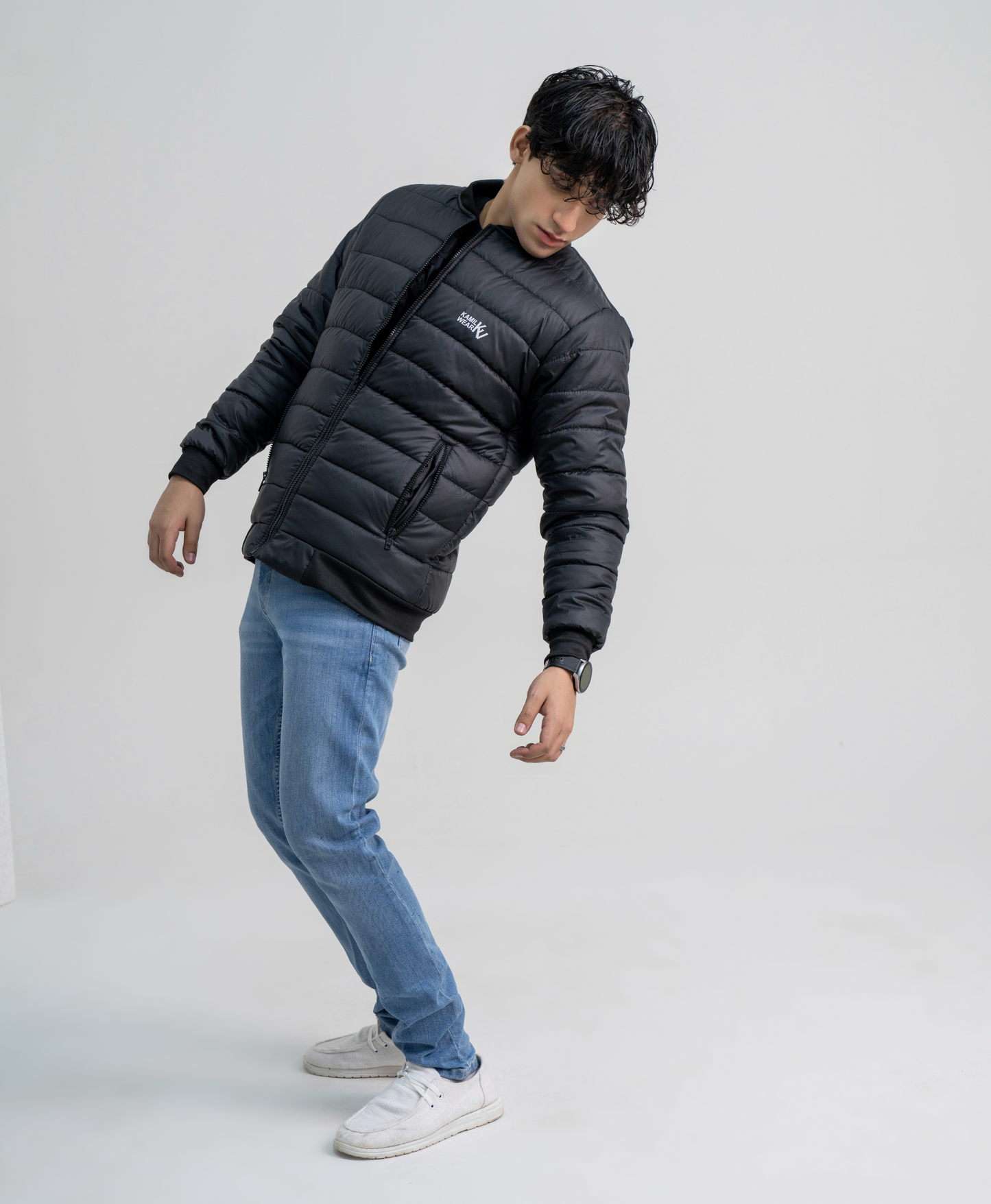 Black Full Sleeve Ribbed Jacket