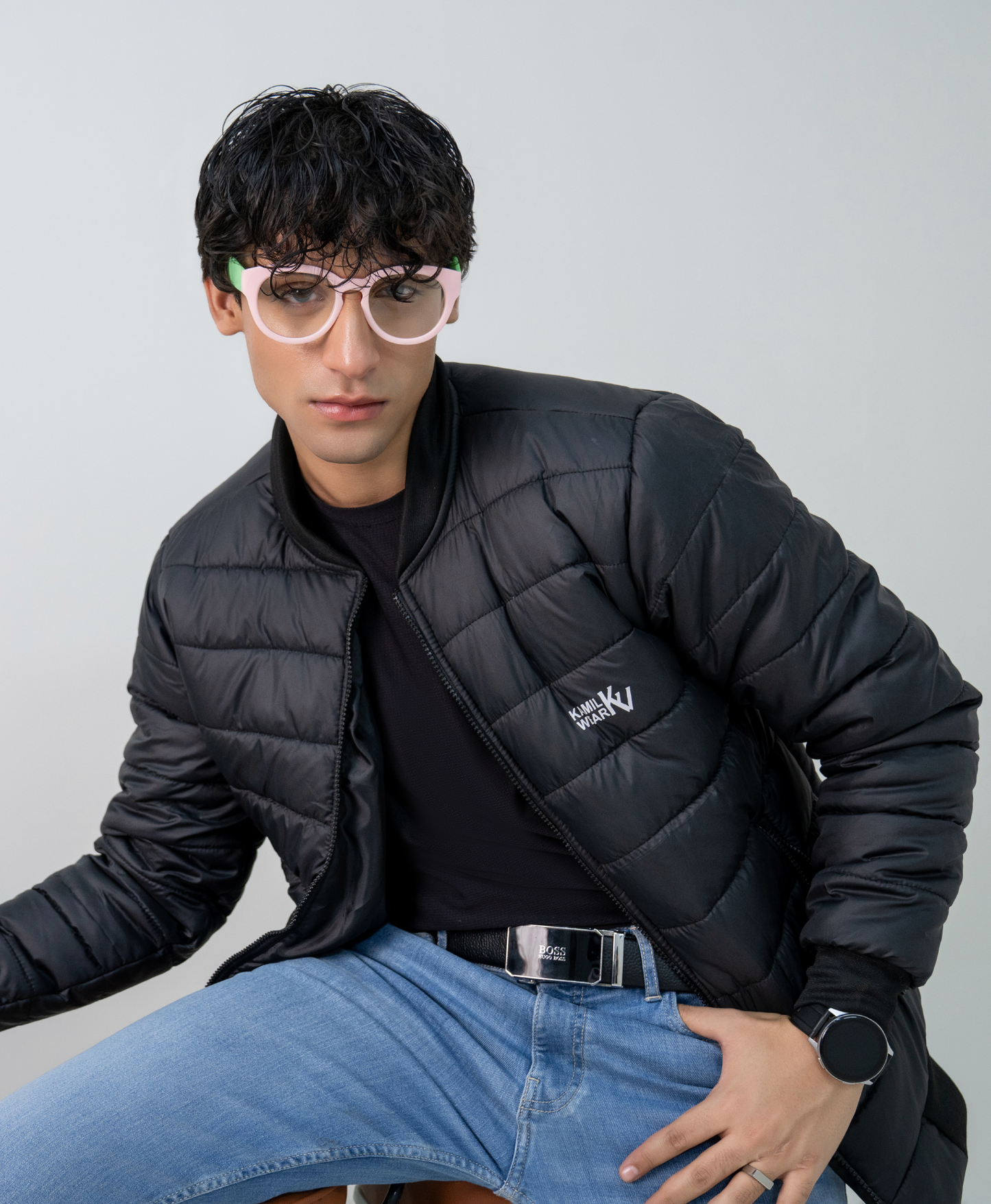 Black Full Sleeve Ribbed Jacket