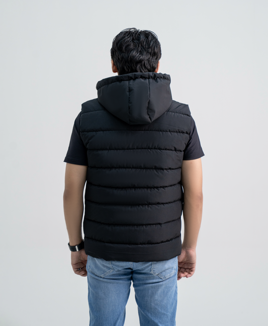Black Sleeveless Puffer Jacket
