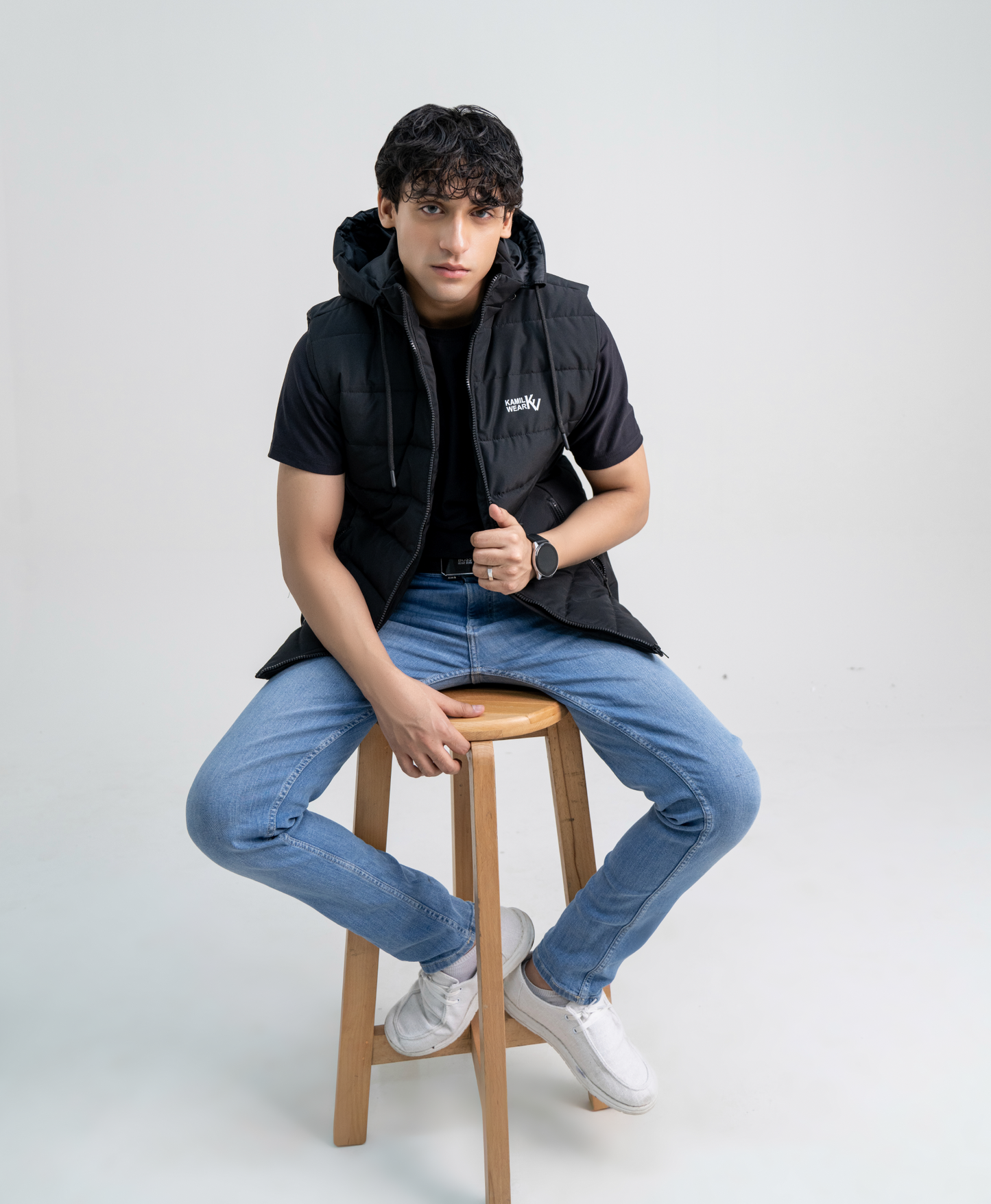 Black Sleeveless Puffer Jacket