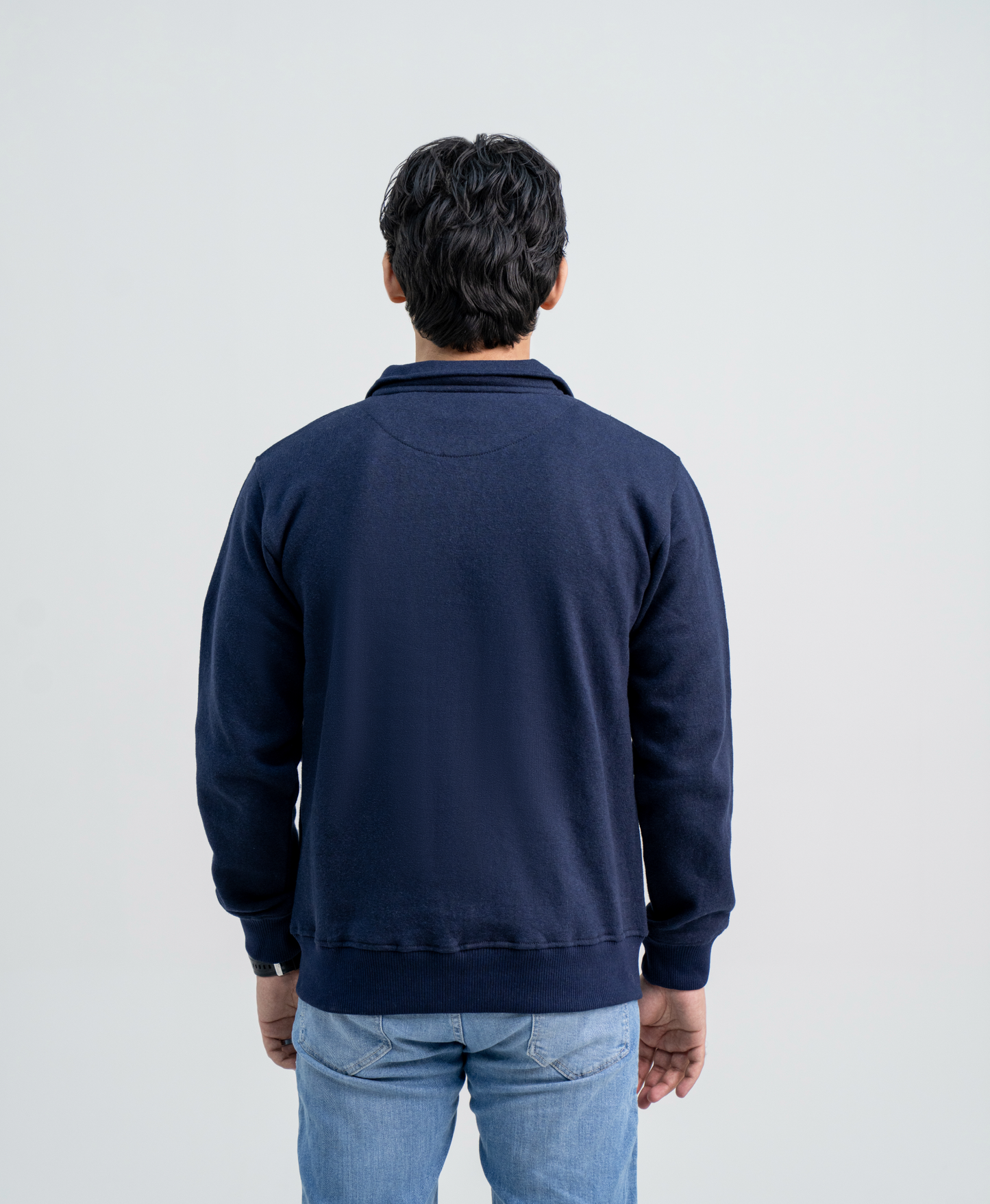 Navy Blue Full Sleeve Zipper