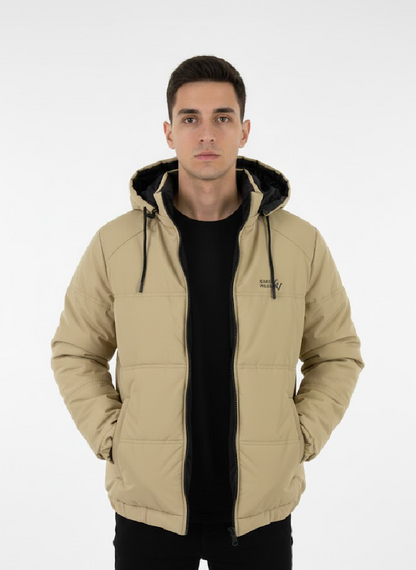 BEIGE Full Sleeves Puffer Jacket