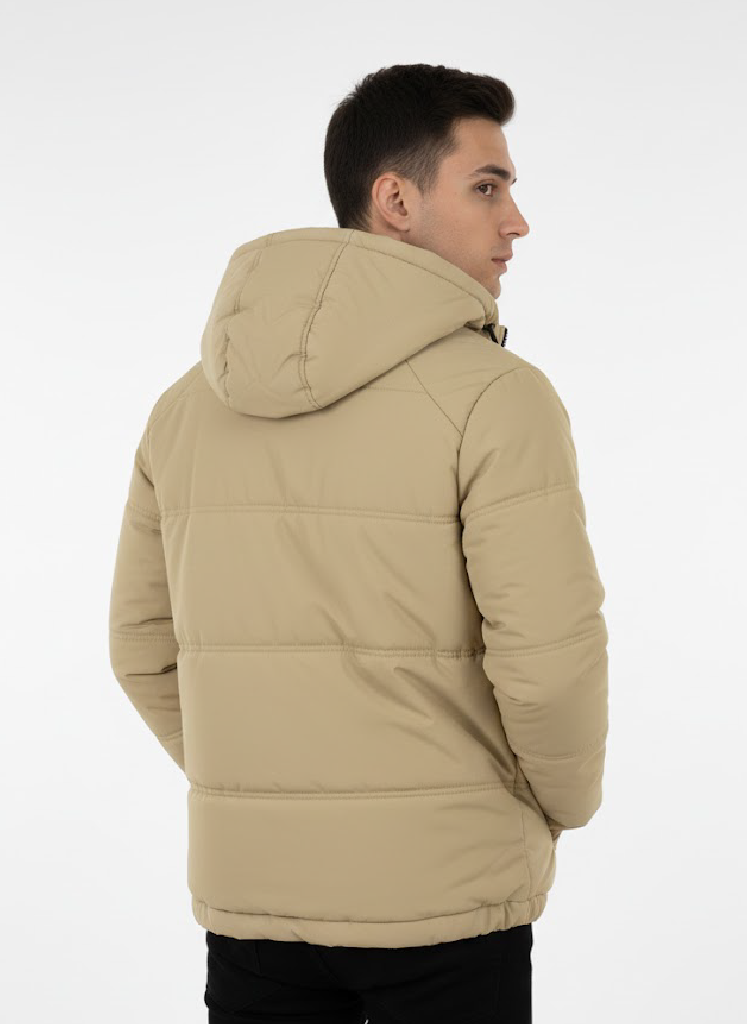 BEIGE Full Sleeves Puffer Jacket