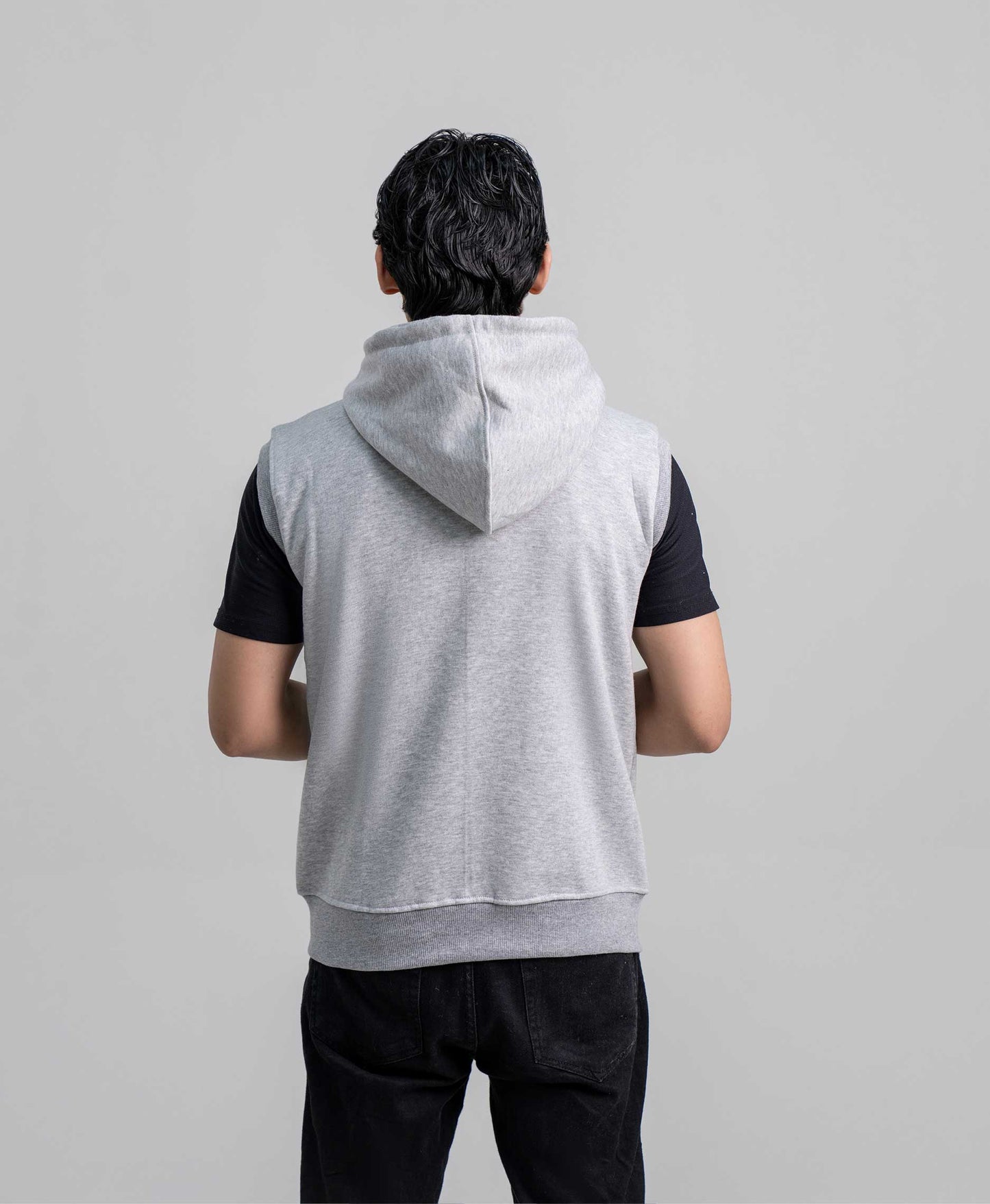 Grey Sleeveless Hoodie