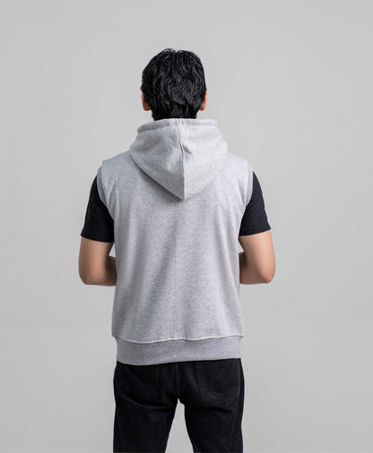 Grey Sleeveless Hoodie
