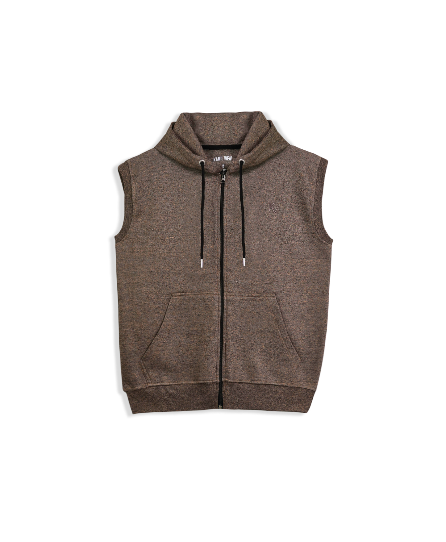 Brown Sleeveless Hoodie