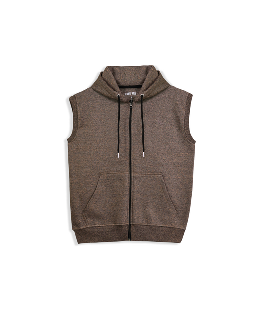 Brown Sleeveless Hoodie