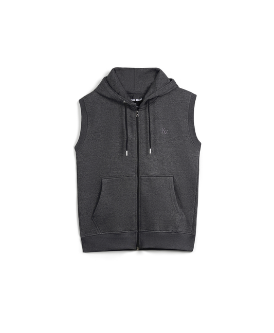 Dark Grey Sleeveless Hoodie