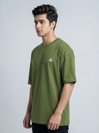 Parrot Green Drop Shoulder Tee