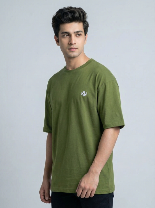Parrot Green Drop Shoulder Tee
