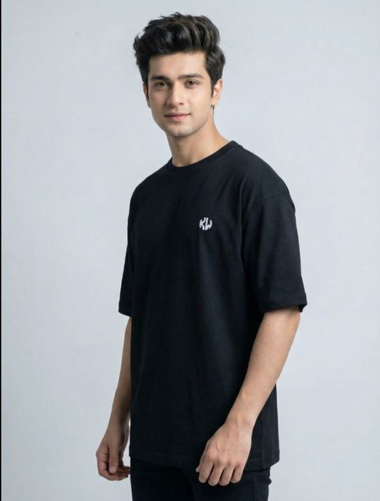 Black Drop Shoulder Tee